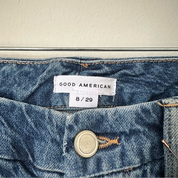 NWT Good American Good Classic Raw Hem High Rise Jeans In Blue Size 29 - Picture 5 of 7